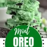 pinterest image of mint Oreo bark