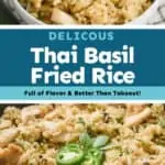 collage of photos of Thai Basil Fried Rice