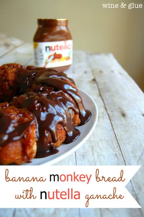 Banana Monkey Bread with Nutella Ganache