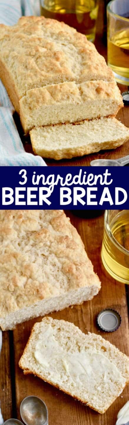 collage of photos of beer bread