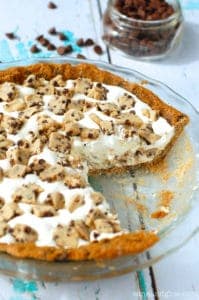 cookie dough ice cream pie with piece missing - 10