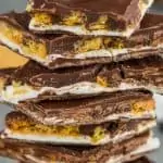 a pile of eight pieces of s'mores bark recipe