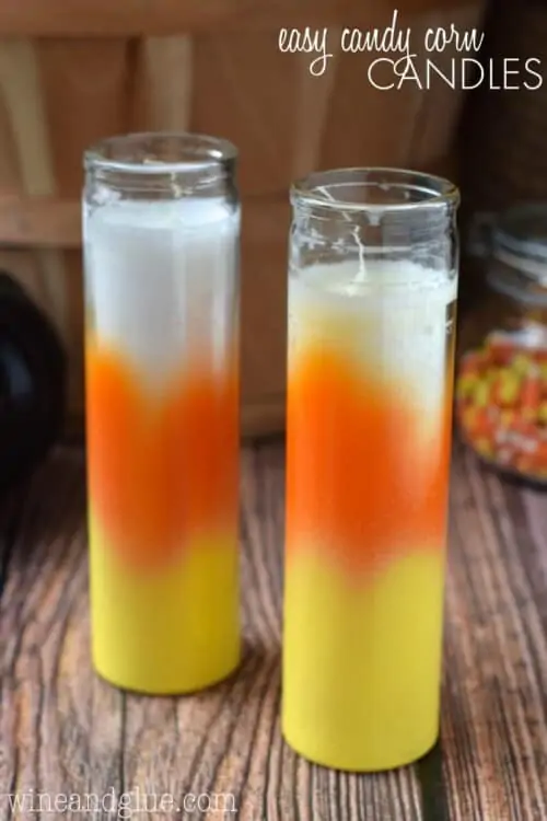 Candy Corn Spray Painted Jar Candle