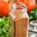 bottle of spice jar with homemade taco seasoning