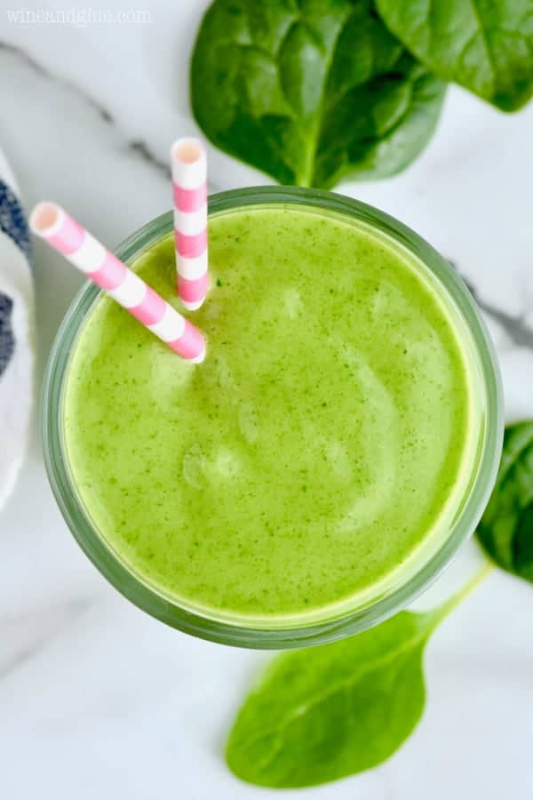 You will feel full and happy after drinking this three ingredient green smoothie!