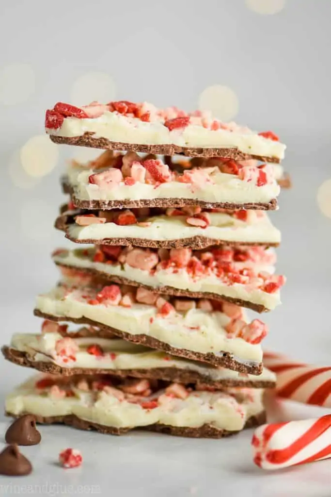 stack of chocolate peppermint bark