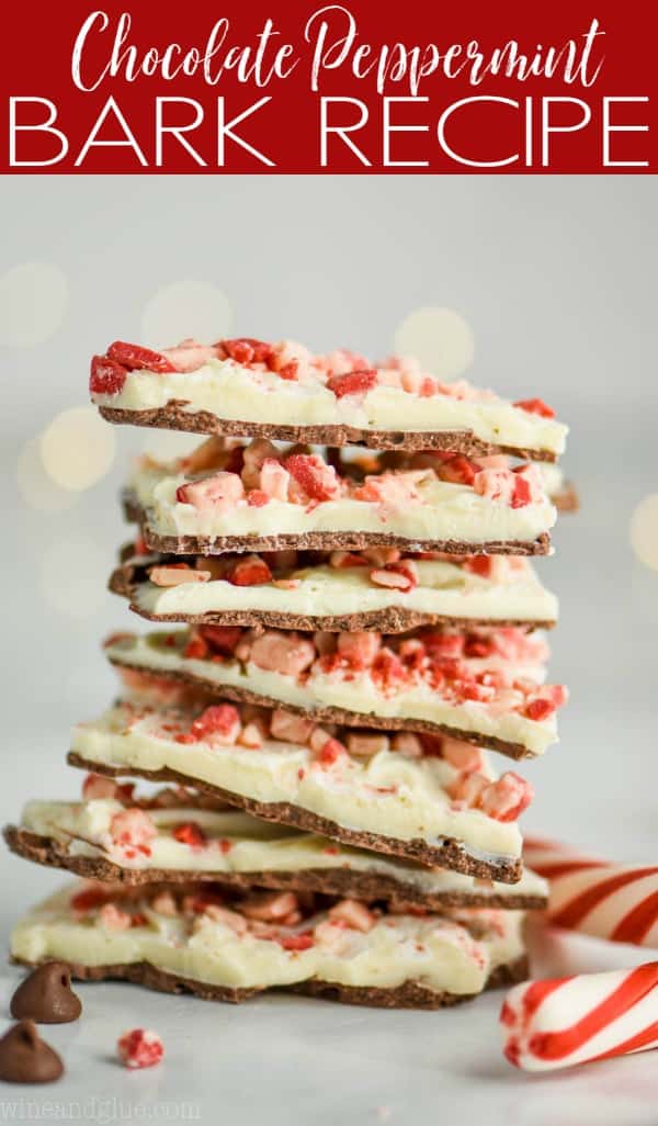 stack of chocolate peppermint bark