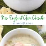 collage of photos of New England clam chowder