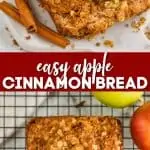collage of photos of easy apple cinnamon bread