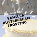 collage of photos of vanilla frosting