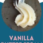 Pinterest graphic of vanilla frosting