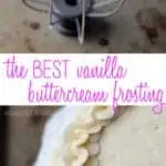 collage of photos of vanilla frosting
