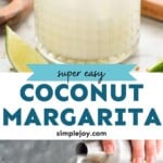 pinterest graphic of coconut margaritas