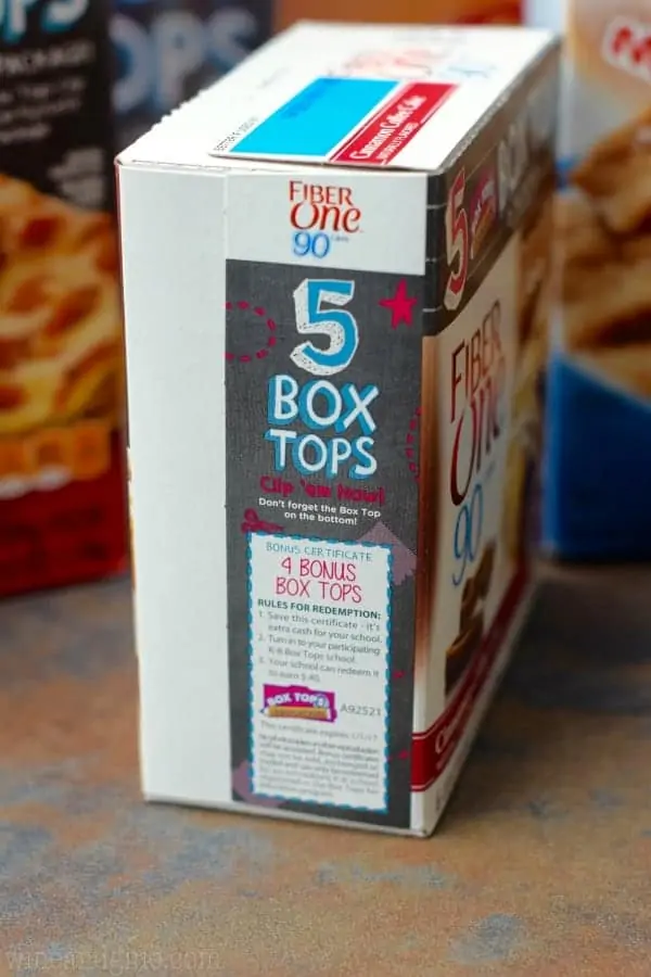 The side of a Fiber One Box showing the Box Top