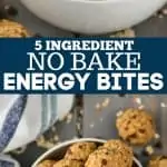 collage of no bake energy bites