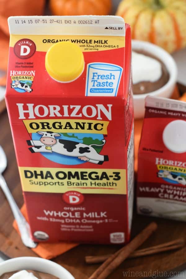 A photo of the Horizon Organic Whole milk. 