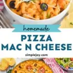 pinterest graphic of macaroni and cheese