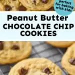 collage of photos of peanut butter chocolate chip cookies