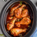 Overhead photo of Crock Pot Chicken Drumsticks recipe in a slow cooker. - 19