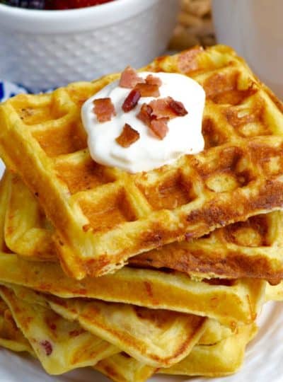 Bacon Cheddar Sour Cream Waffles
