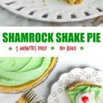 collage of pictures of shamrock shake pie