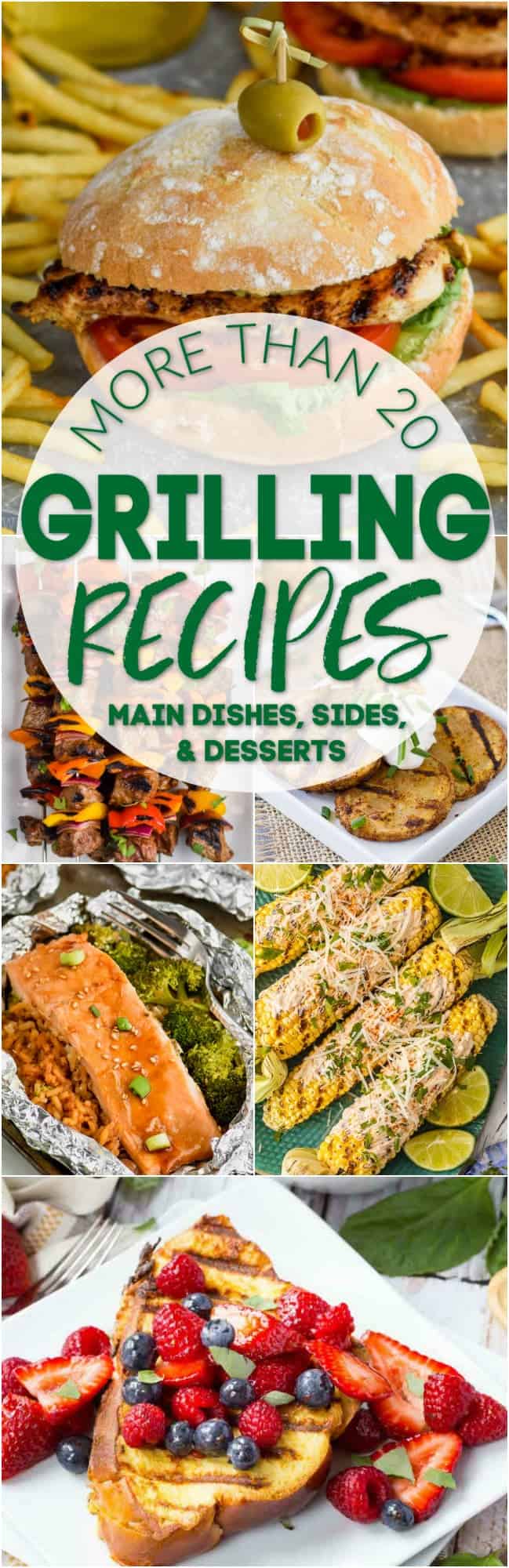 collage of photos of grilling recipes