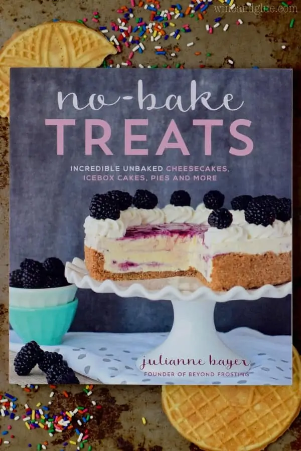An overhead photo of the No-Bake Treats Book by Julianne Bayer. 