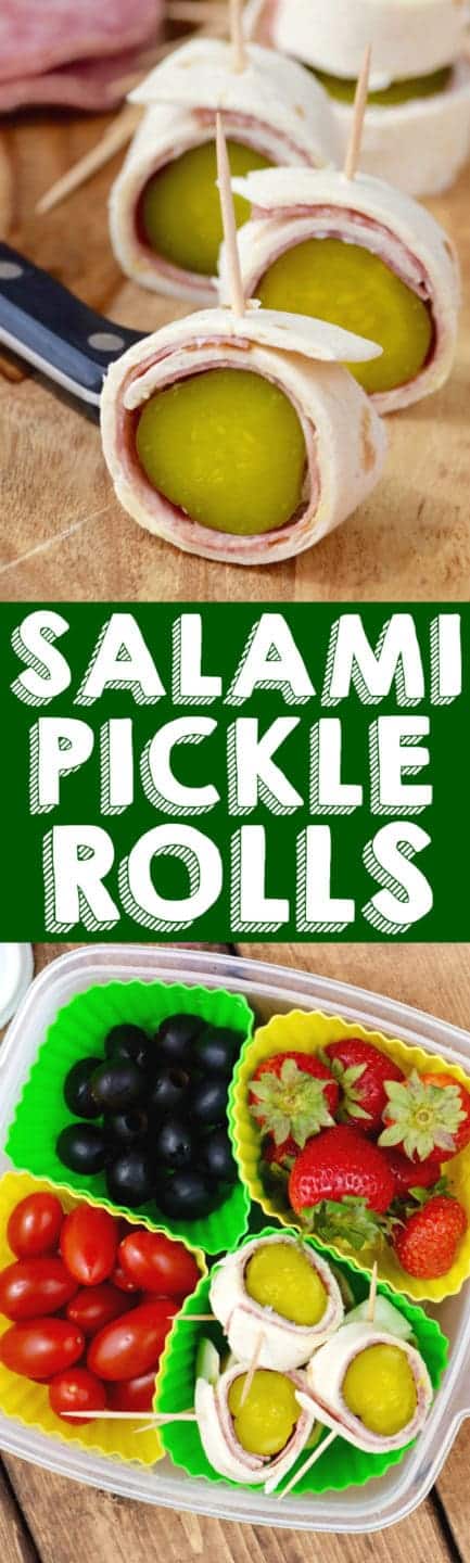 The Salami Pickle Rolls is paired with olives, cherry tomatoes, strawberries. 