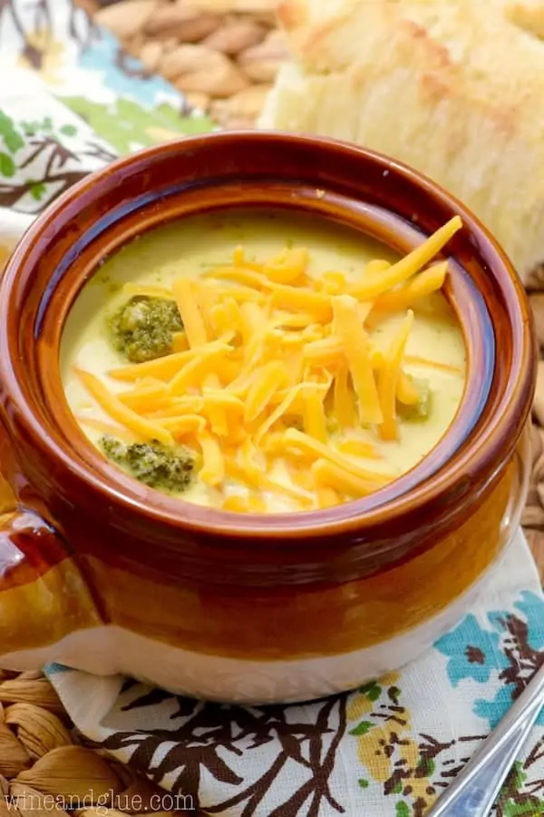 slow cooker broccoli cheddar soup 4