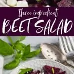 collage of photos of roasted beet salad with feta