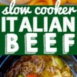 collage of italian beef sandwiches