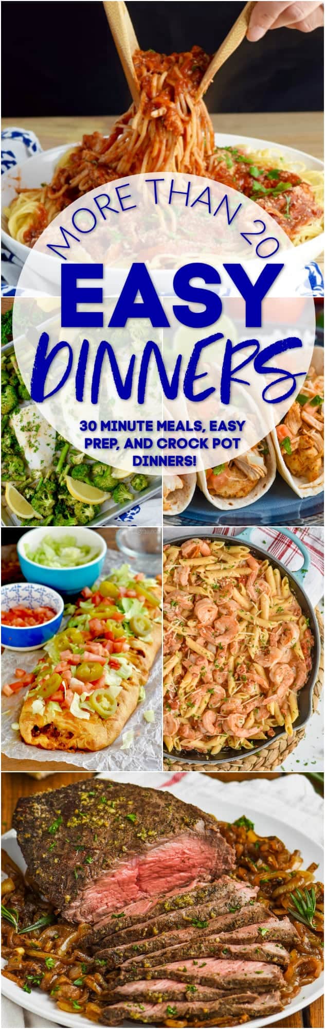 collage of photo of easy dinner recipes
