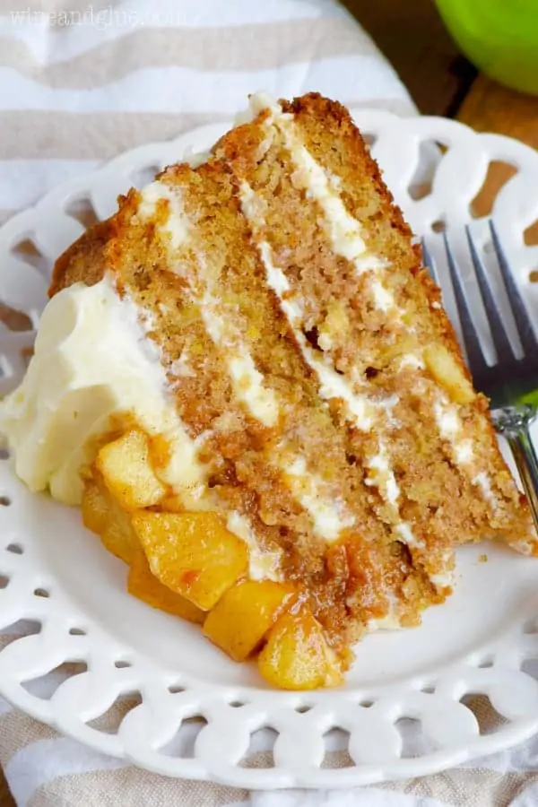 Apple Spice Cake with Cream Cheese Frosting   Wine and Glue - 73