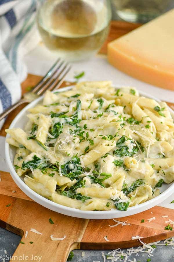 small plate full of one pot pasta recipe