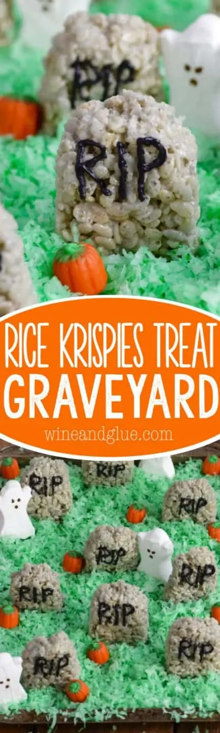 Easy Halloween Graveyard Chocolate Rice Krispie Treats