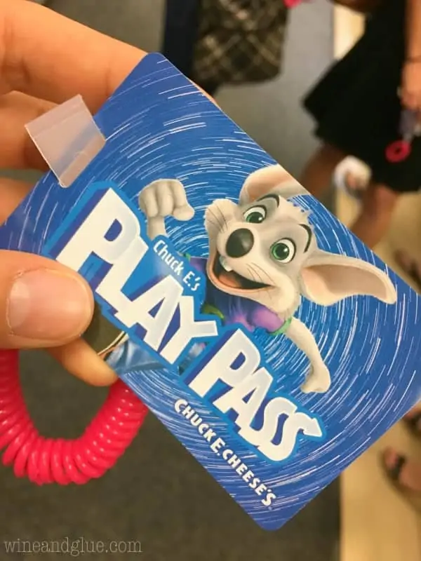 A photo of the Chuck E.'s Play Pass from Chuck E. Cheese's. 