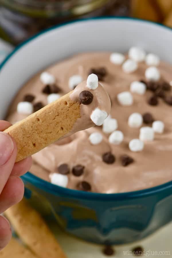 Dip a graham stick in this s'mores dip.