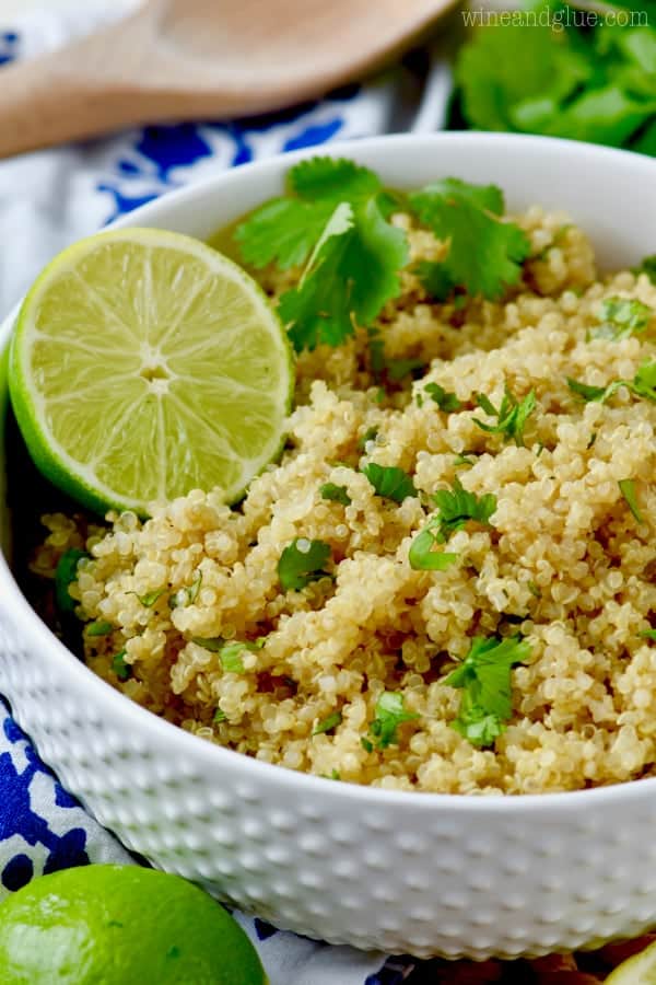 bowl of cilantro lime quinoa
