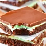 stack of mint chocolate brownies