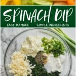 collage of photos of easy spinach dip
