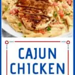 cajun chicken on creamy pasta