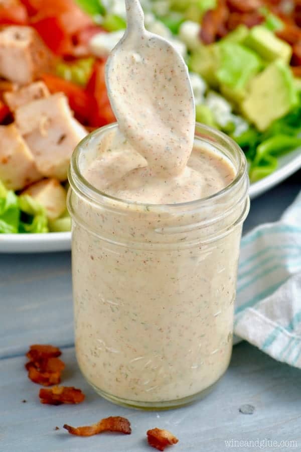 cajun cobb salad dressing in a jar