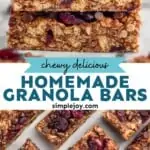 pinterest graphic of granola bars