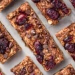 overhead picture of several homemade granola bars