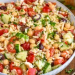 Overhead photo of Easy Orzo Salad - 9