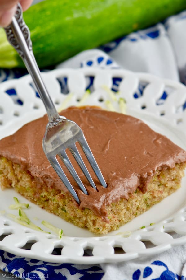 Take a bite of zucchini cake.
