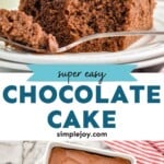 pinterest graphic of easy chocolate cake