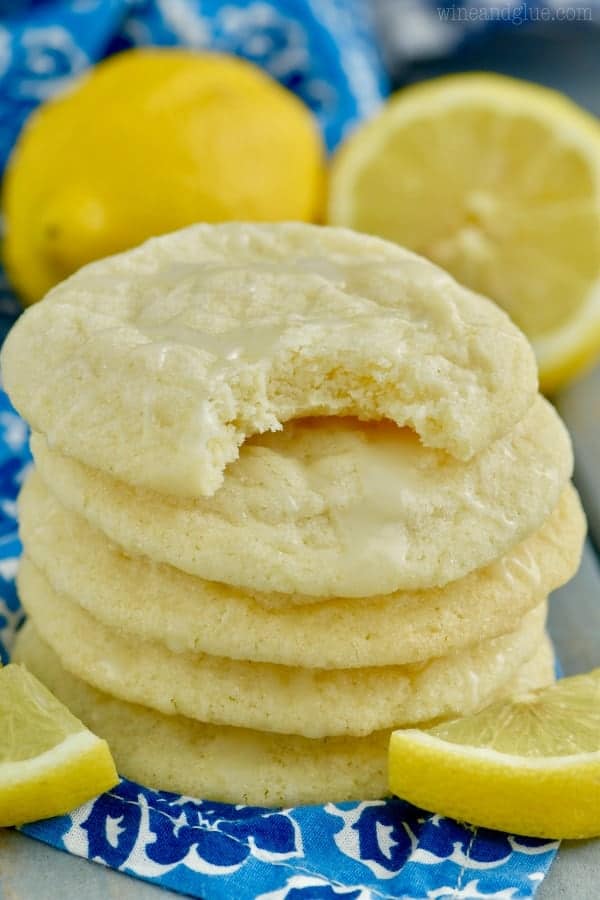 Stacked high, the Lemon Sugar Cookies is topped with a lemon glaze with a chewy middle. 