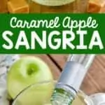 collage of photos of caramel apple sangria