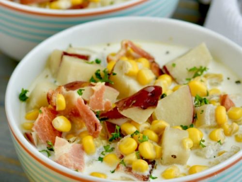 Slow Cooker Bacon Potato Corn Chowder Simple Joy